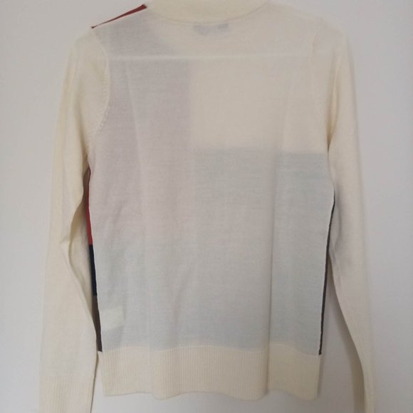 Color Block Mock Neck  Sweater, Size S - Picture 2 of 6